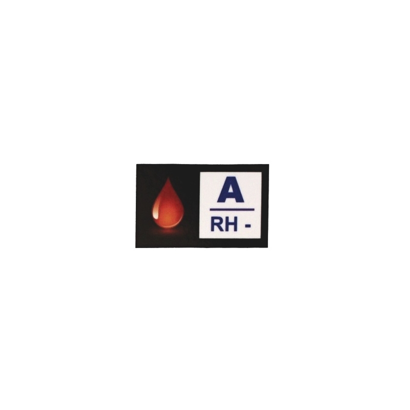 Sticker met bloedgroep A RH-