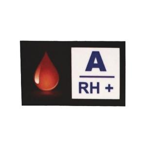 Sticker met bloedgroep A RH+