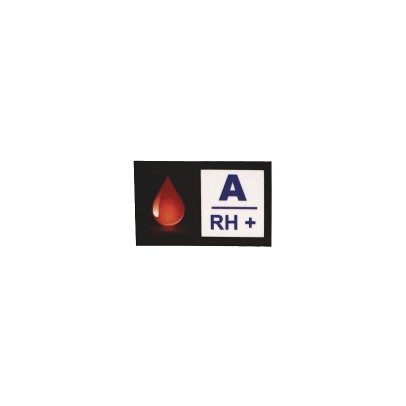 Sticker met bloedgroep A RH+