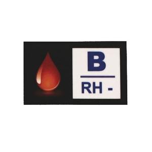 Sticker met bloedgroep B RH-