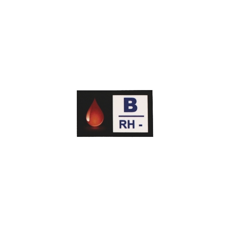 Sticker met bloedgroep B RH-
