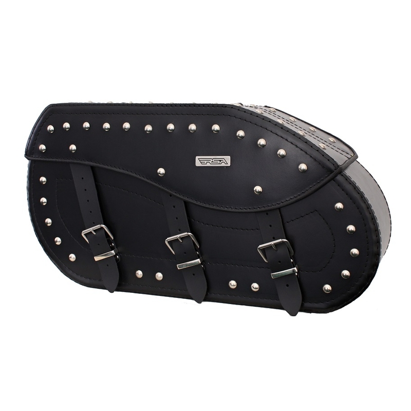 Leren motortassen Chopper RSA-2B zwart
